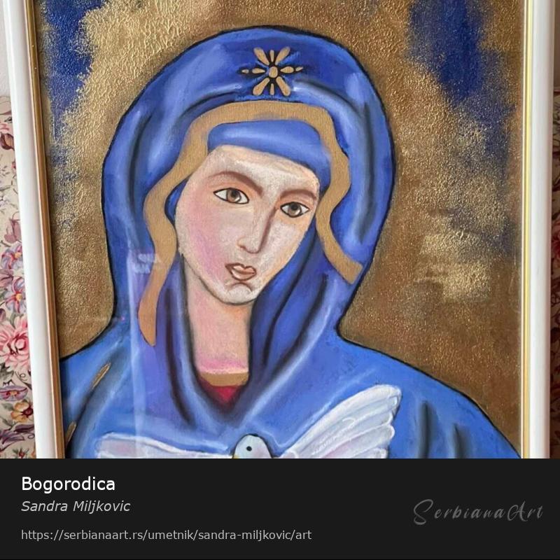 Bogorodica, Pastel/Papir, Sandra Miljkovic