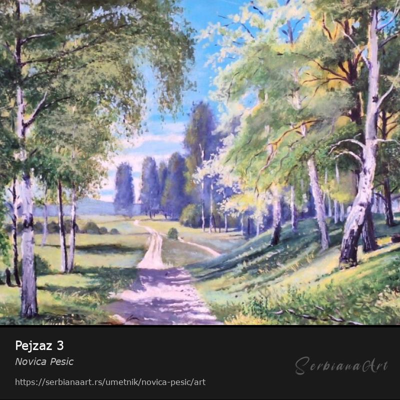 Pejzaz 3, Ulje/Platno, Novica Pesic