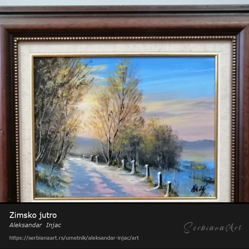 Zimsko jutro, Ulje/Platno, Aleksandar  Injac