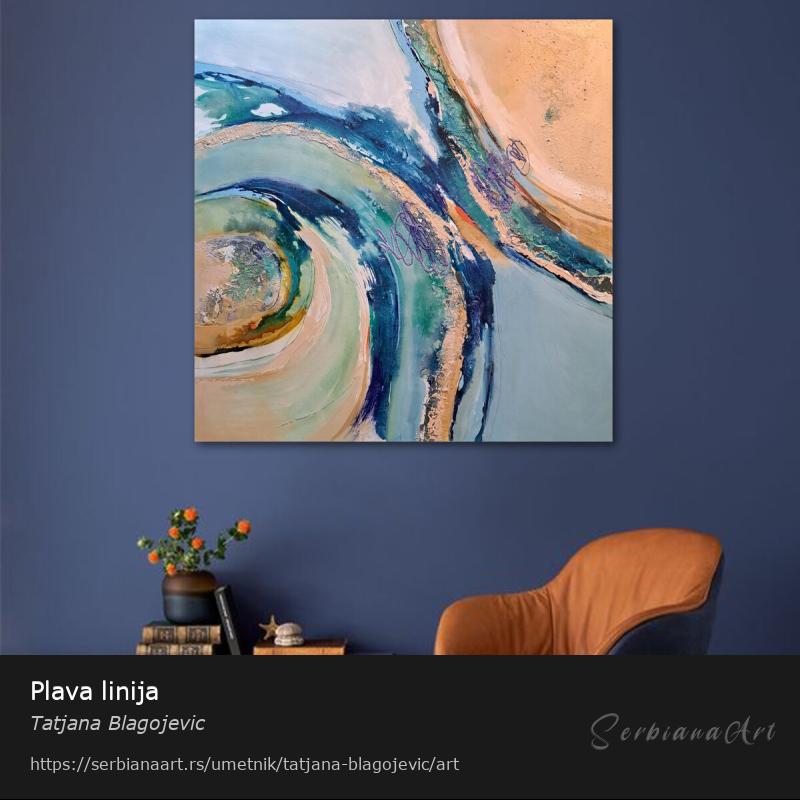 Plava linija, Akrilik/Platno, Tatjana Blagojevic