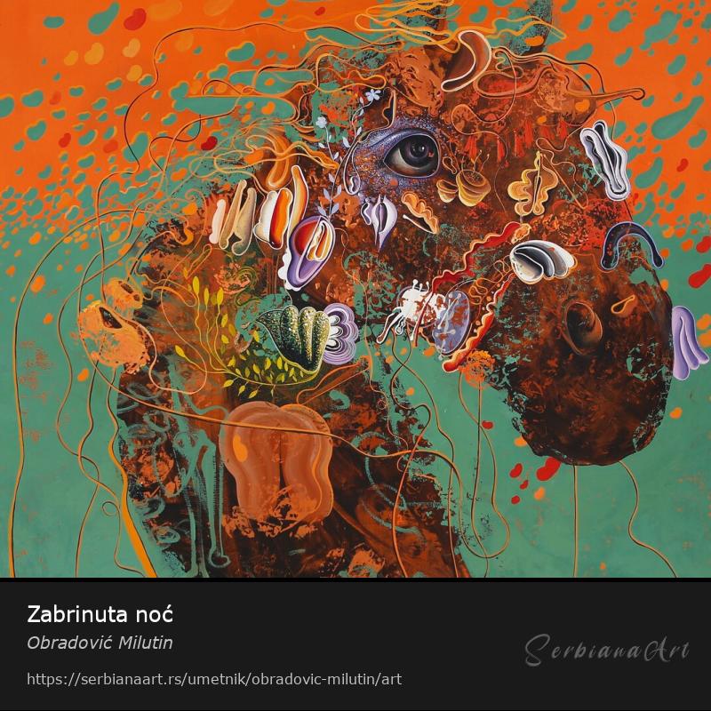 Zabrinuta noć, Ulje/Platno, Obradović Milutin
