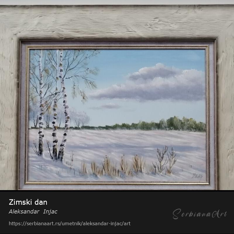 Zimski dan, Ulje/Platno, Aleksandar  Injac