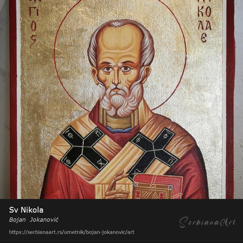 Sv Nikola, Akrilik/Platno, Bojan  Jokanović