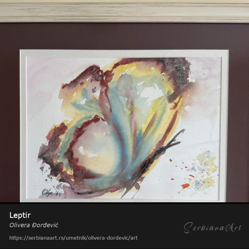 Leptir, Vodene boje/Papir, Olivera Đorđević