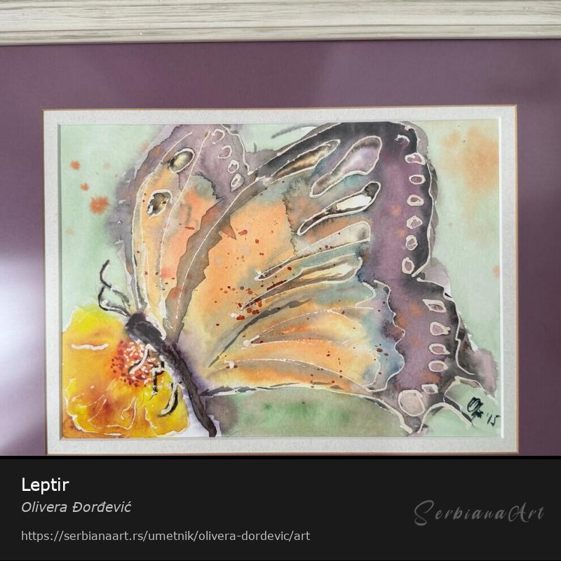 Leptir, Vodene boje/Papir, Olivera Đorđević