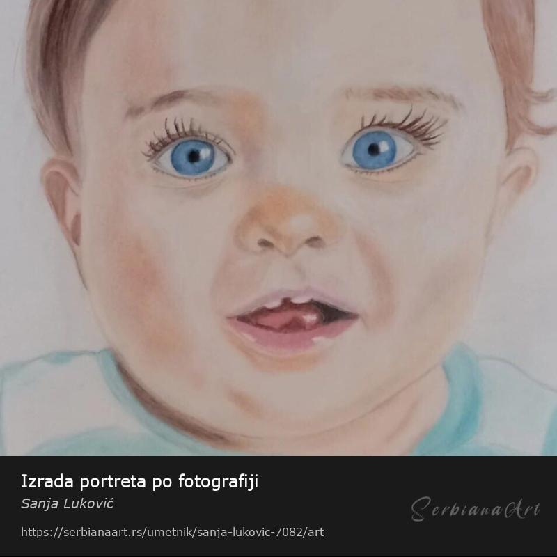Izrada portreta po fotografiji, Pastel/Papir, Sanja Luković