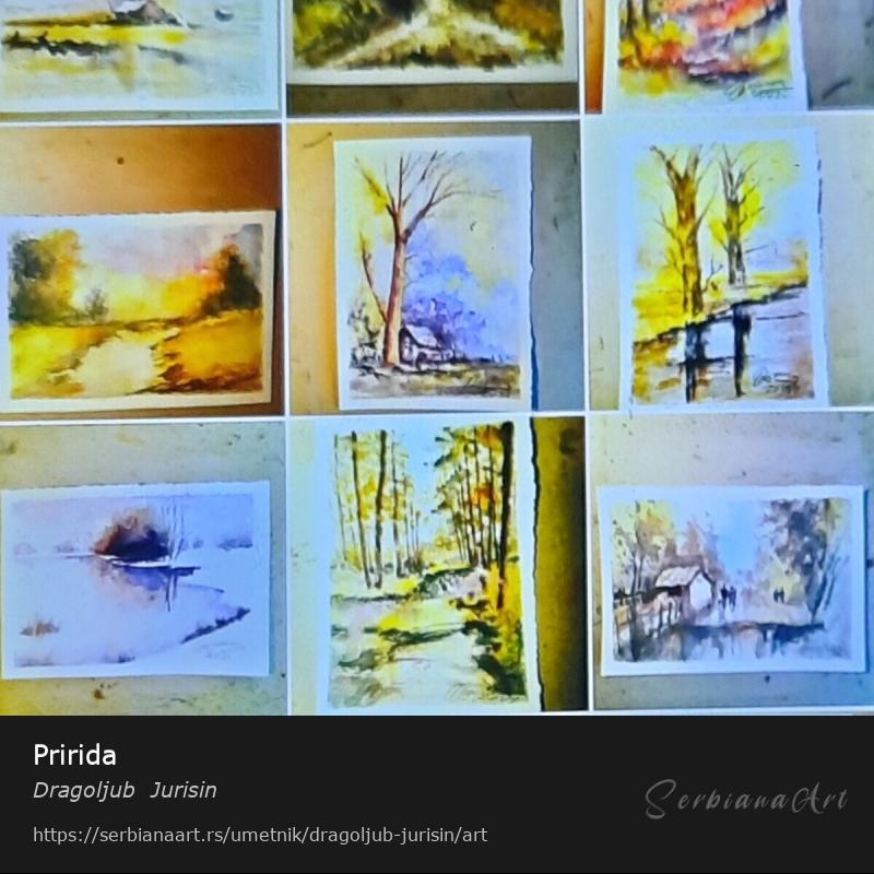 Pririda, Vodene boje/Papir, Dragoljub  Jurisin