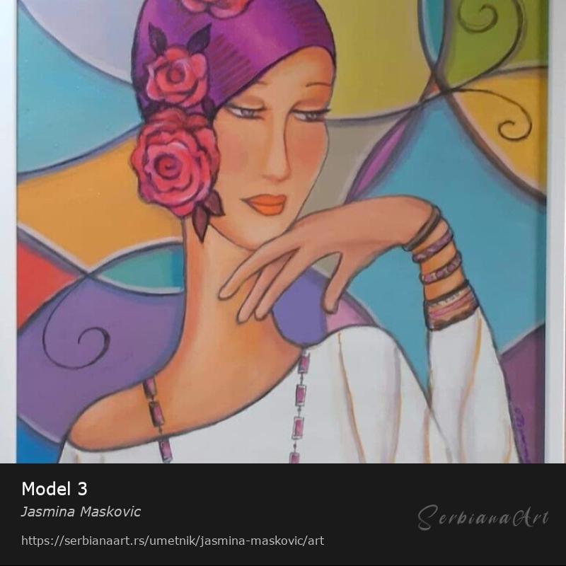 Model 3, Akrilik/Platno, Jasmina Maskovic