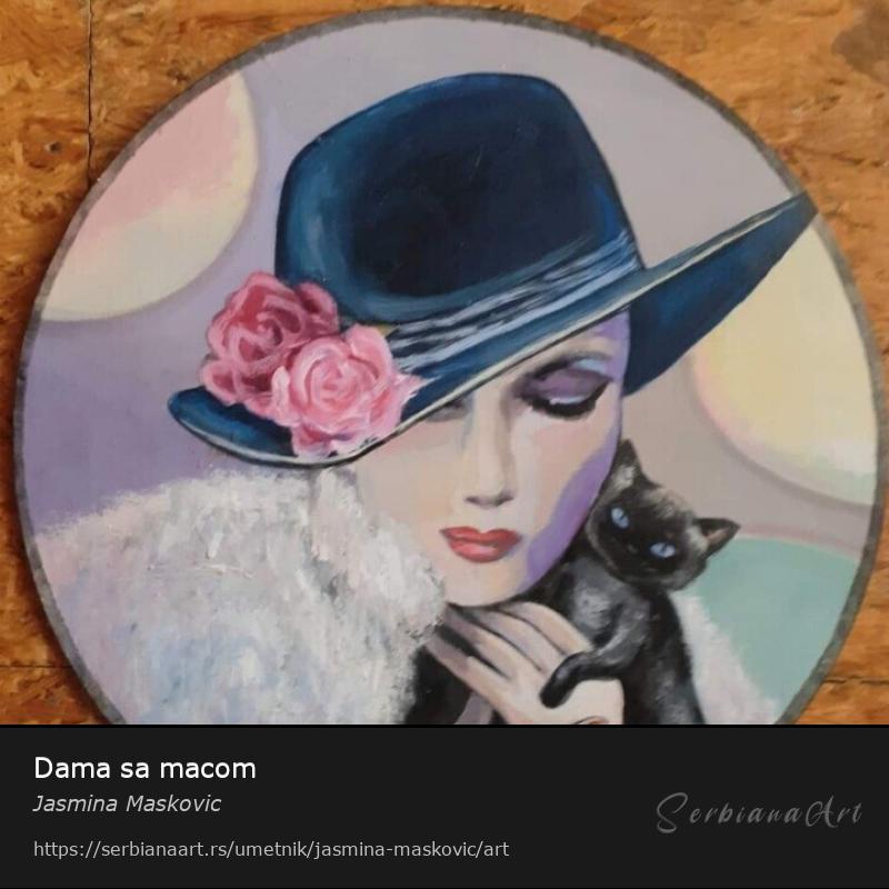 Dama sa macom, Akrilik/Medijapan, Jasmina Maskovic