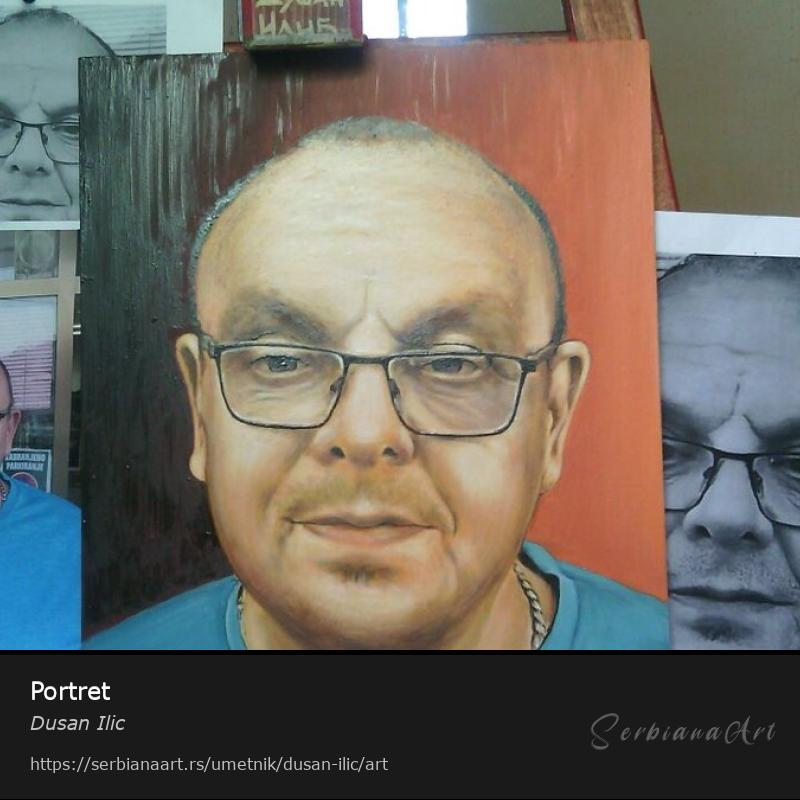 Portret, Ulje/Platno, Dusan Ilic