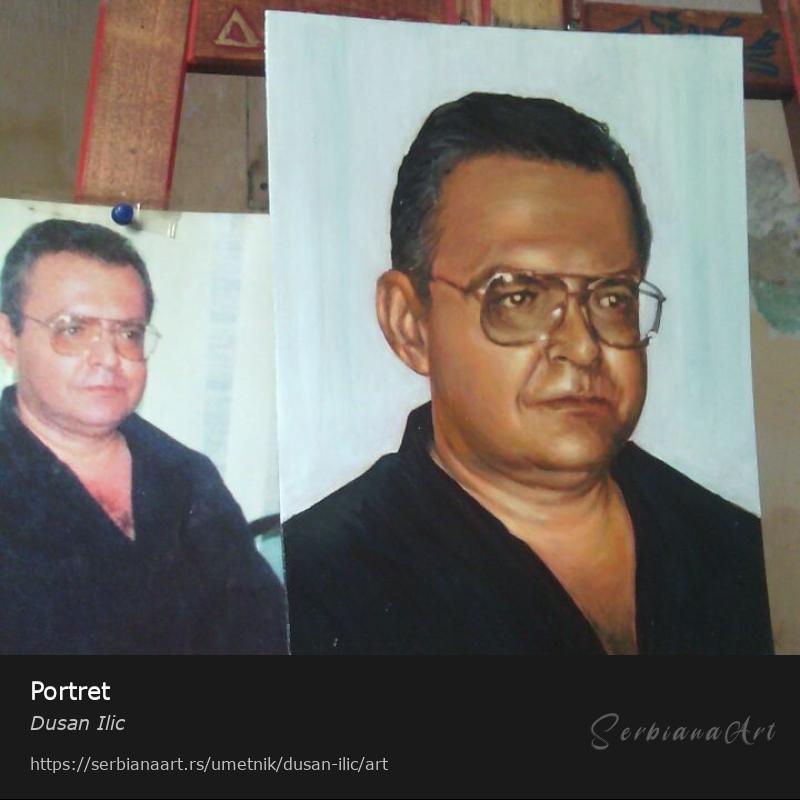 Portret, Ulje/Platno, Dusan Ilic