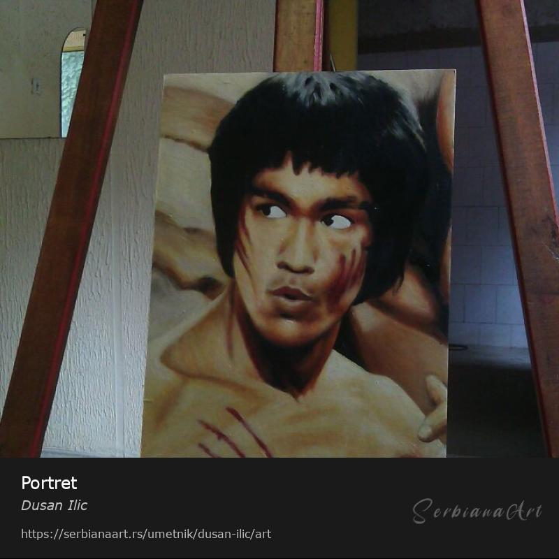 Portret, Ulje/Karton, Dusan Ilic
