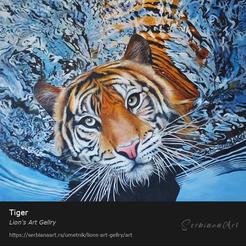 Tiger, Akrilik/Platno, Lion's Art Gellry