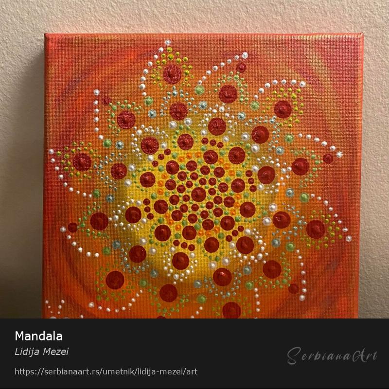 Mandala, Akrilik/Platno, Lidija Mezei