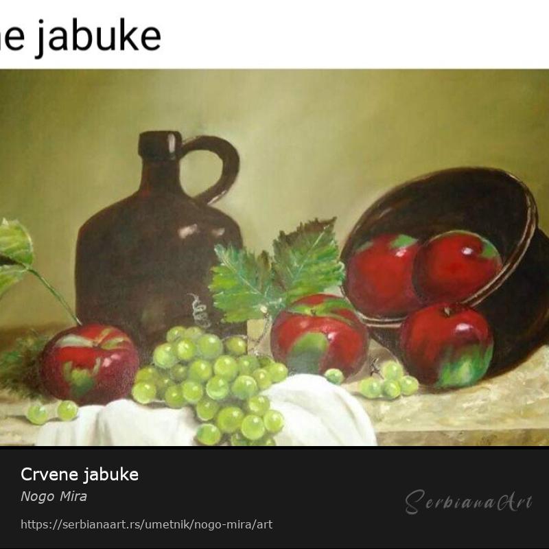 Crvene jabuke, Ulje/Platno, Nogo Mira