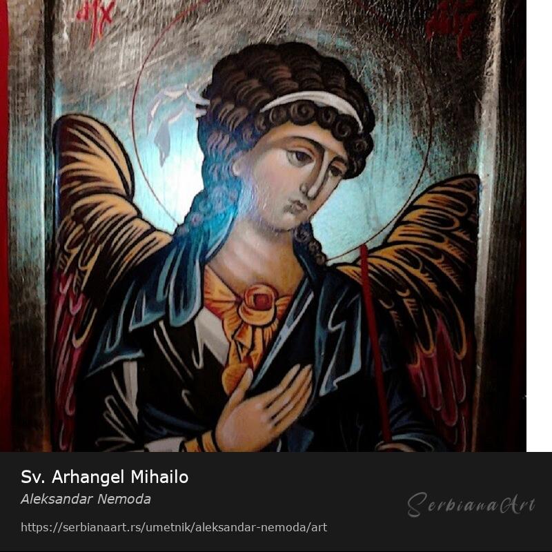 Sv. Arhangel Mihailo, Jajčana tempera/Drvo, Aleksandar Nemoda