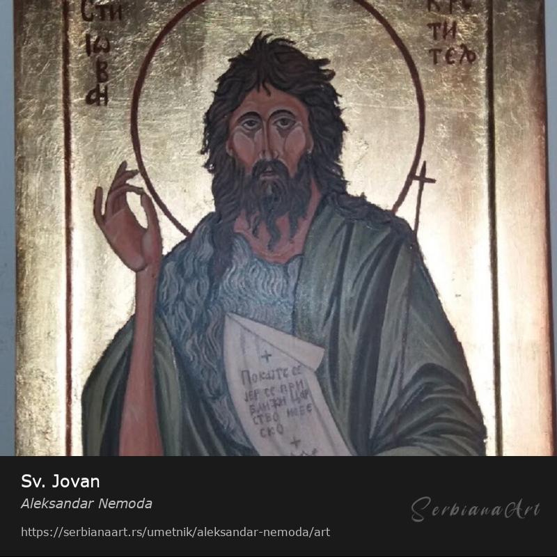 Sv. Jovan, Jajčana tempera/Drvo, Aleksandar Nemoda