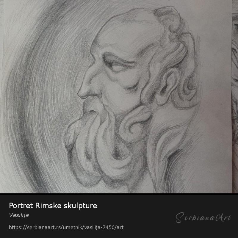 Portret Rimske skulpture, Olovka/Papir, Vasilija