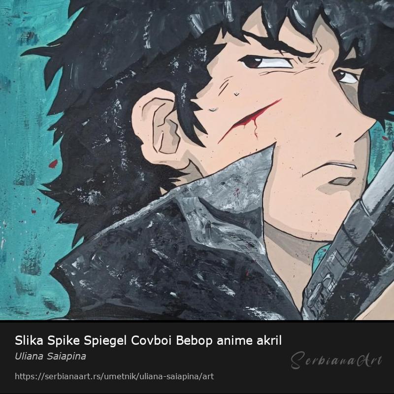 Slika Spike Spiegel Covboi Bebop anime akril, Akrilik/Platno, Uliana Saiapina