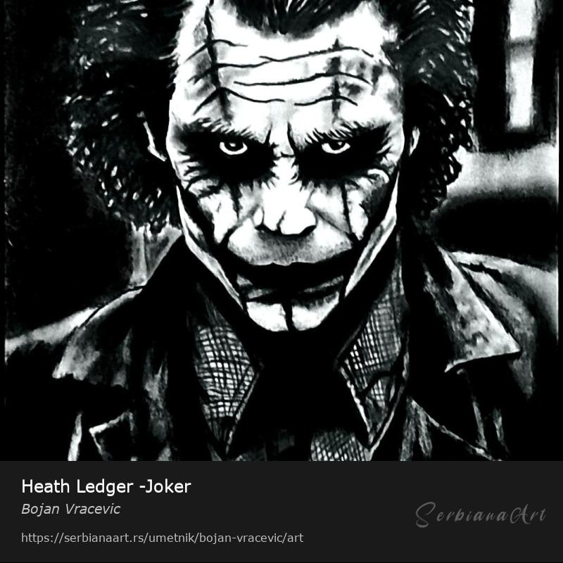 Heath Ledger -Joker, Pastel/Papir, Bojan Vracevic