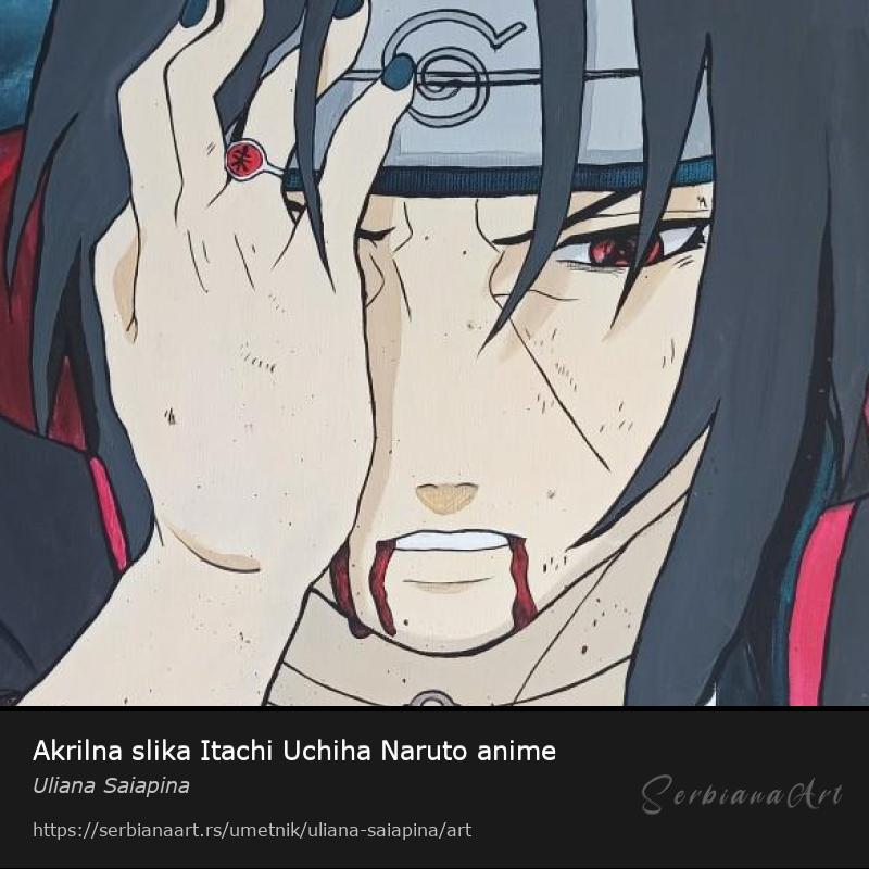 Akrilna slika Itachi Uchiha Naruto anime, Akrilik/Platno, Uliana Saiapina