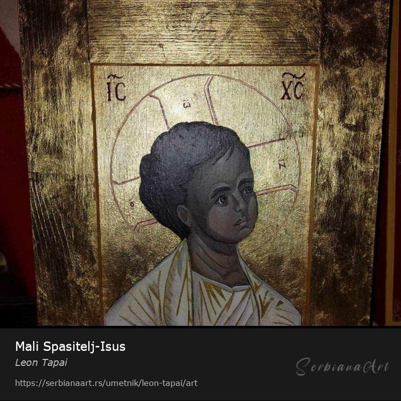 Mali Spasitelj-Isus, Jajčana tempera/Platno, Leon Tapai