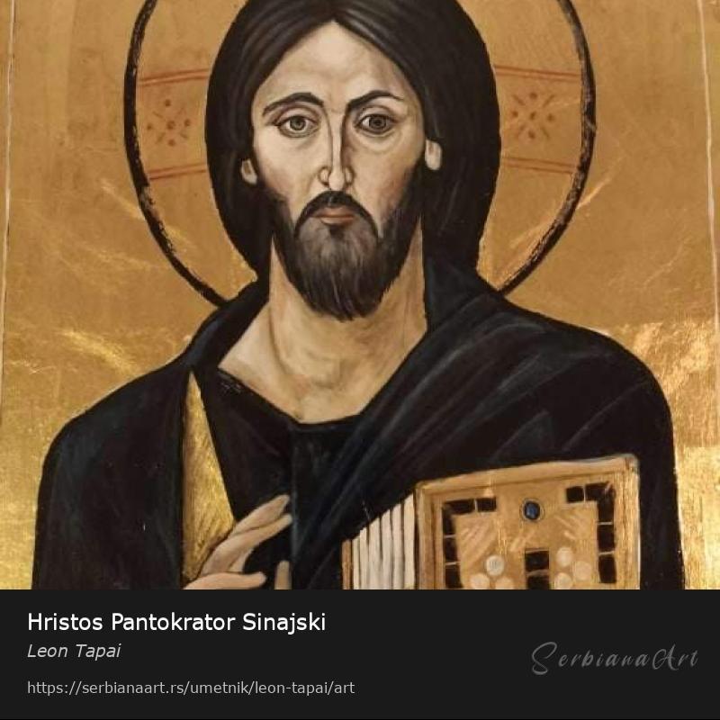 Hristos Pantokrator Sinajski, Jajčana tempera/Drvo, Leon Tapai