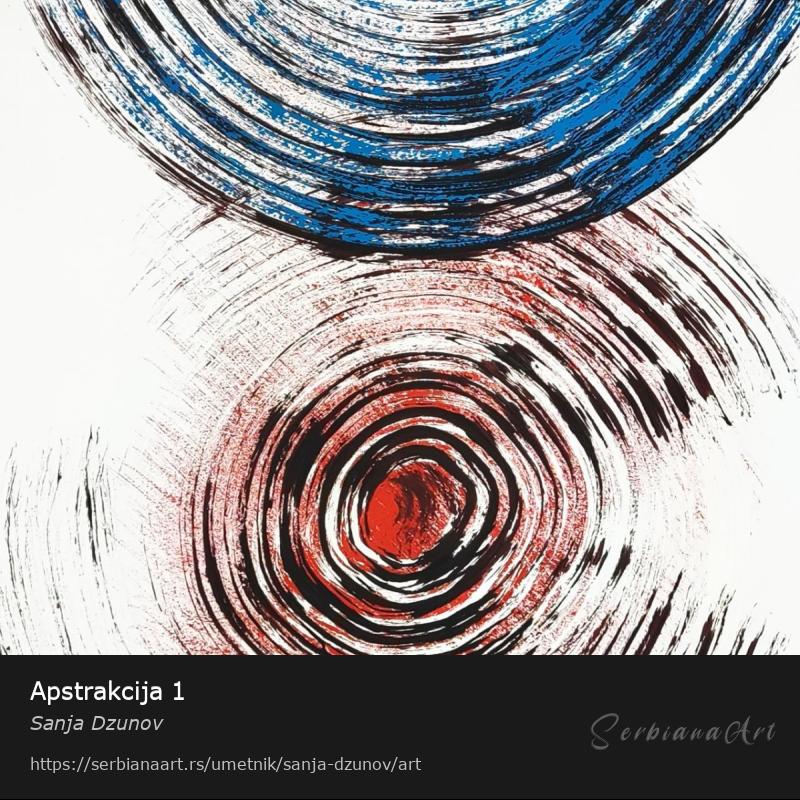 Apstrakcija 1, Akrilik/Papir, Sanja Dzunov