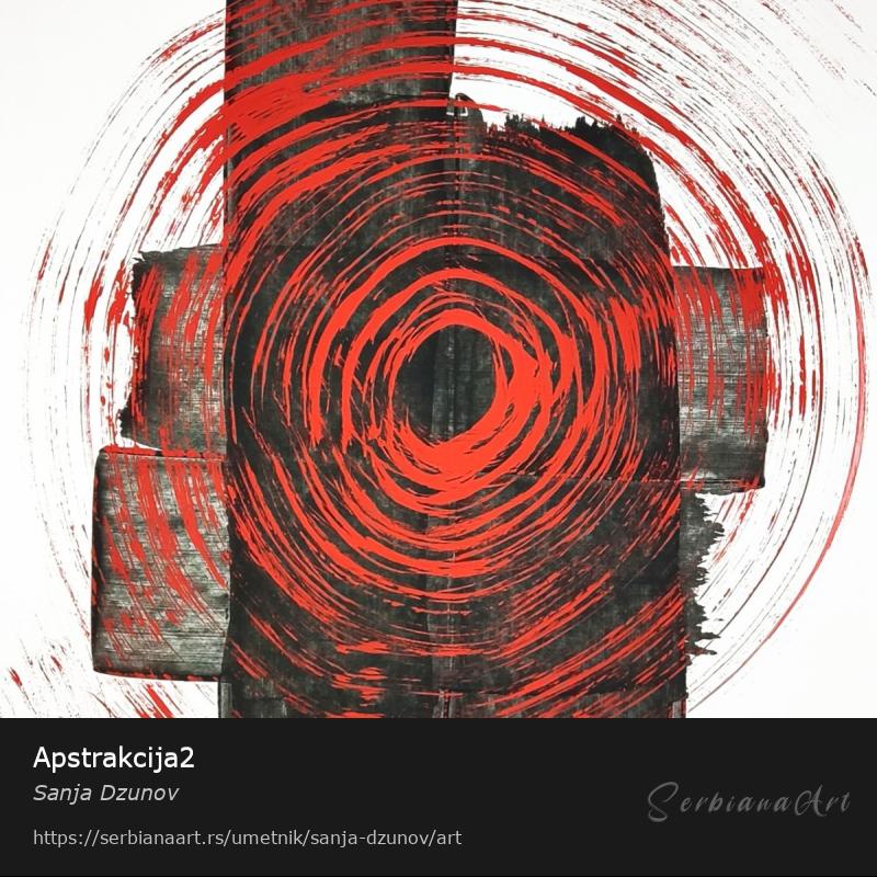 Apstrakcija2, Akrilik/Papir, Sanja Dzunov