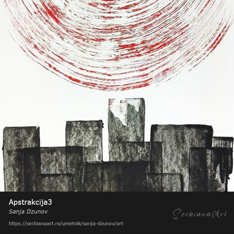Apstrakcija3, Akrilik/Papir, Sanja Dzunov