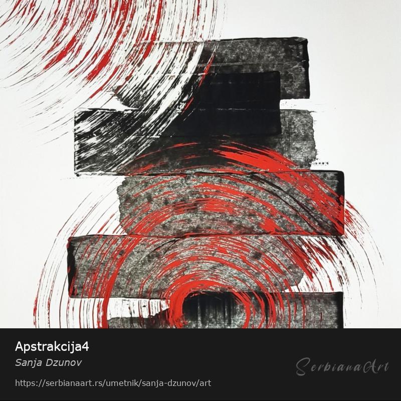 Apstrakcija4, Akrilik/Papir, Sanja Dzunov