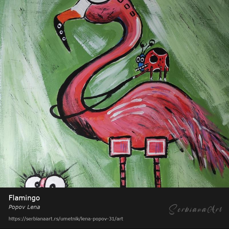 Flamingo, Akrilik/Lesonit, Popov Lena
