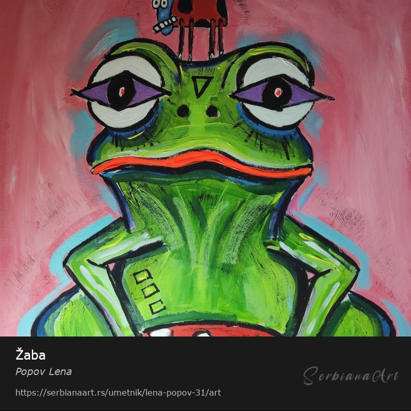 Žaba, Akrilik/Lesonit, Popov Lena