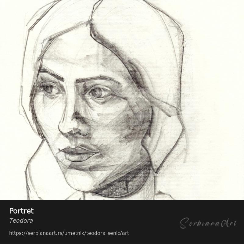 Portret, Olovka/Papir, Teodora