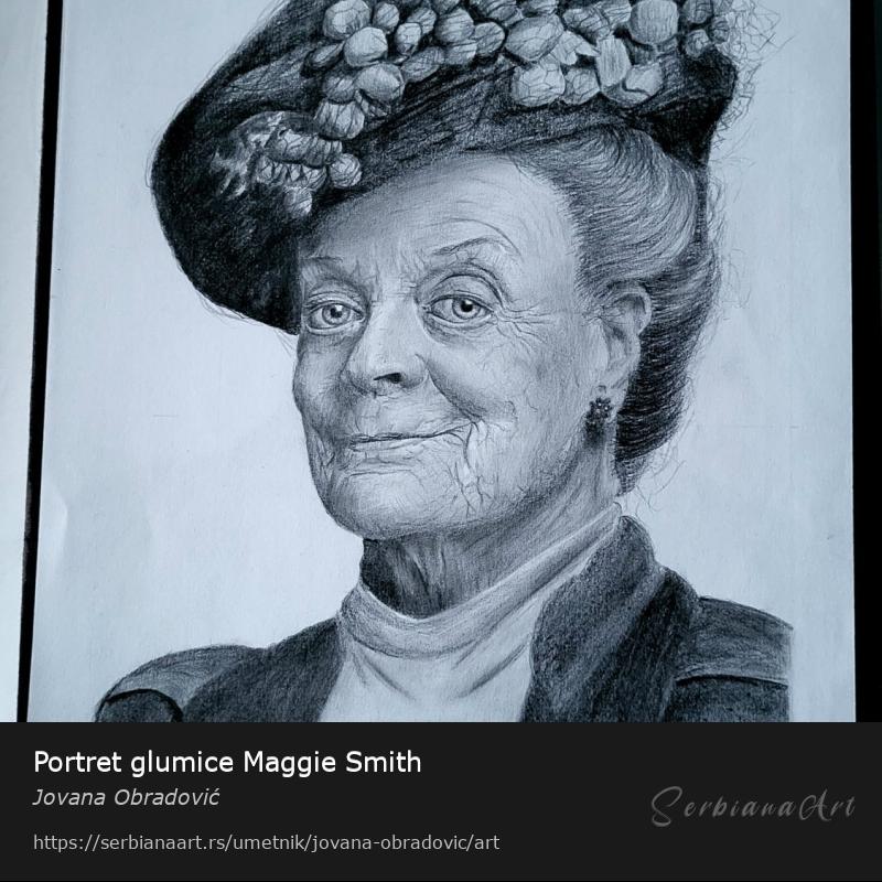 Portret glumice Maggie Smith, Olovka/Papir, Jovana Obradović