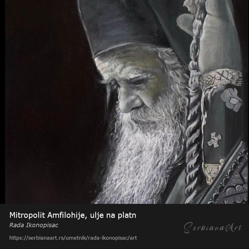 Mitropolit Amfilohije, ulje na platn, Ulje/Platno, Rada Ikonopisac