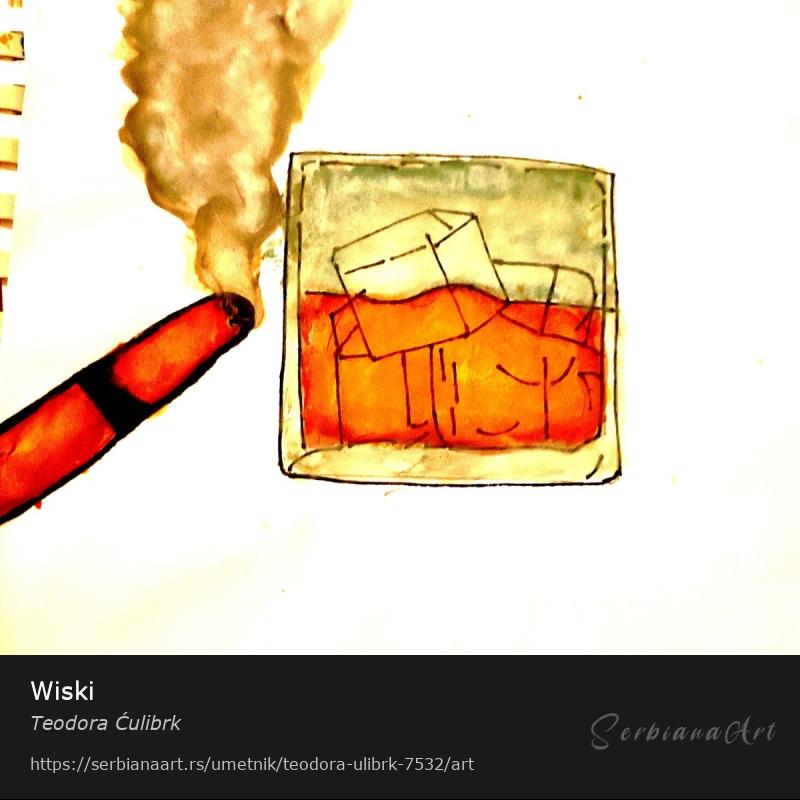 Wiski, Vodene boje/Papir, Teodora Ćulibrk