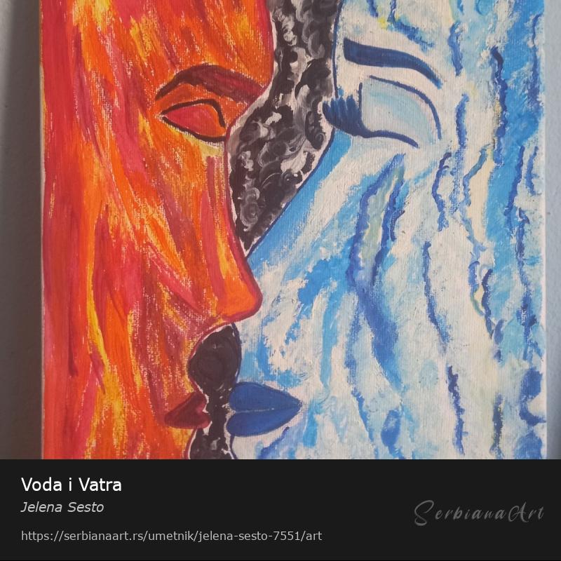 Voda i Vatra, Akrilik/Platno, Jelena Sesto