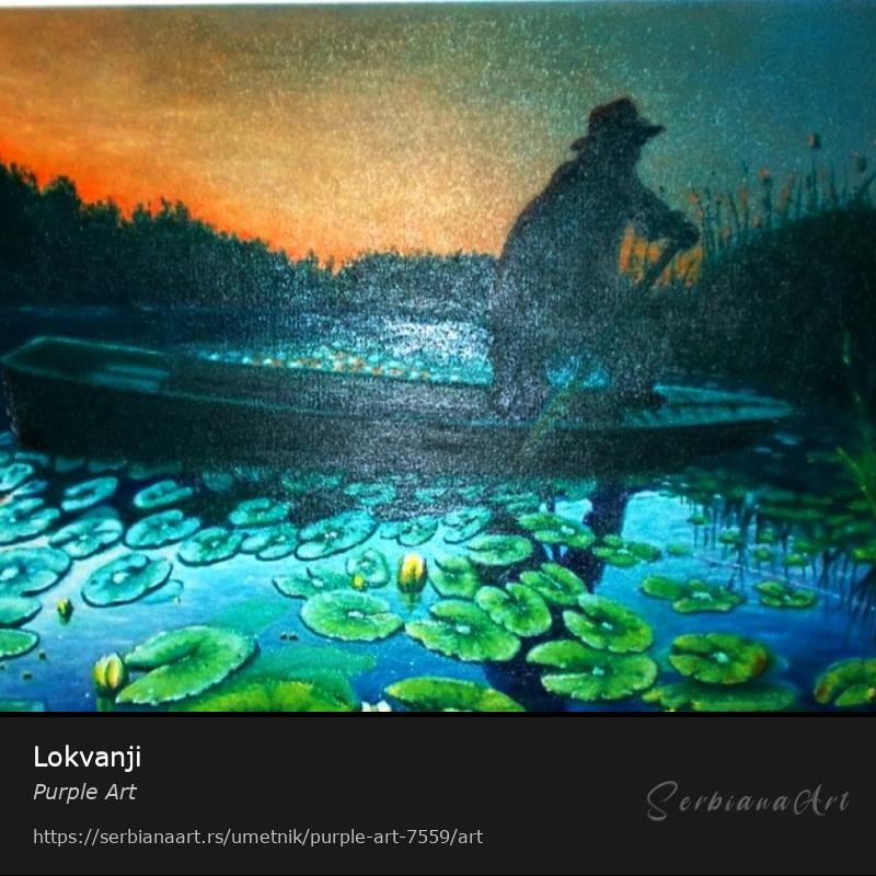 Lokvanji, Ulje/Platno, Purple Art