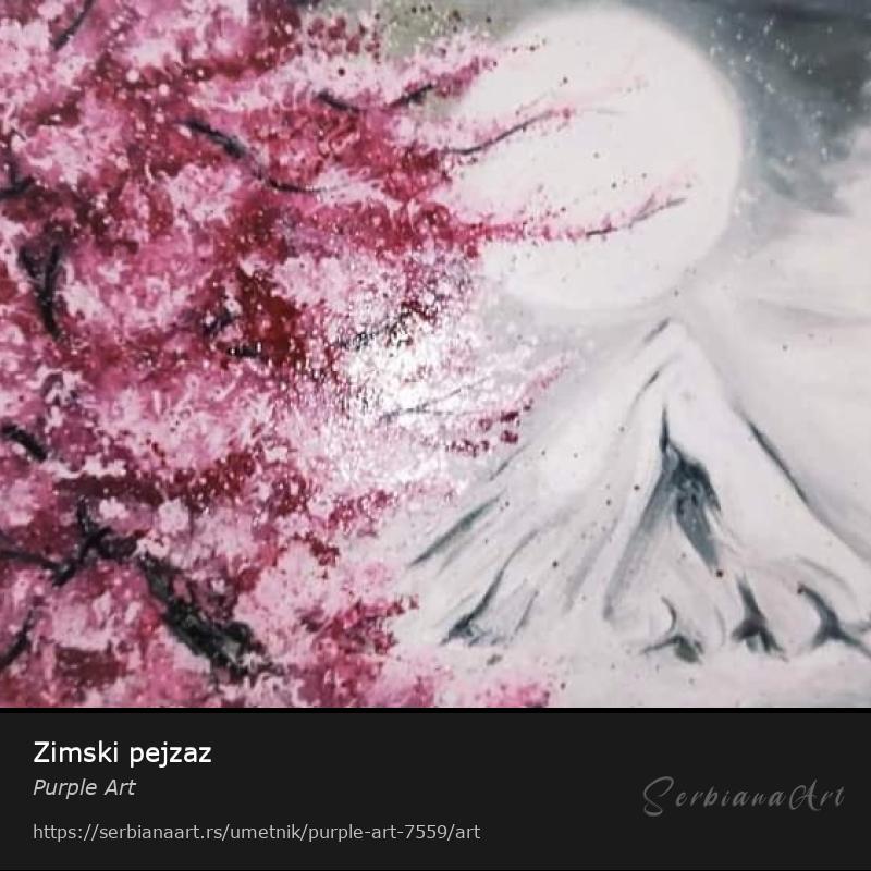 Zimski pejzaz, Ulje/Platno, Purple Art