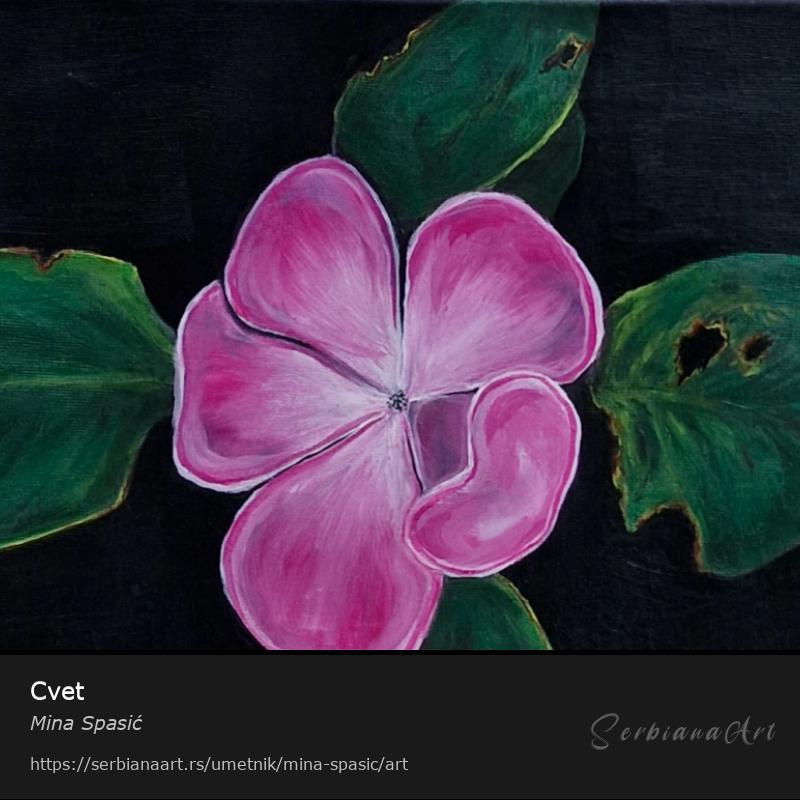 Cvet, Tempera/Platno, Mina Spasić