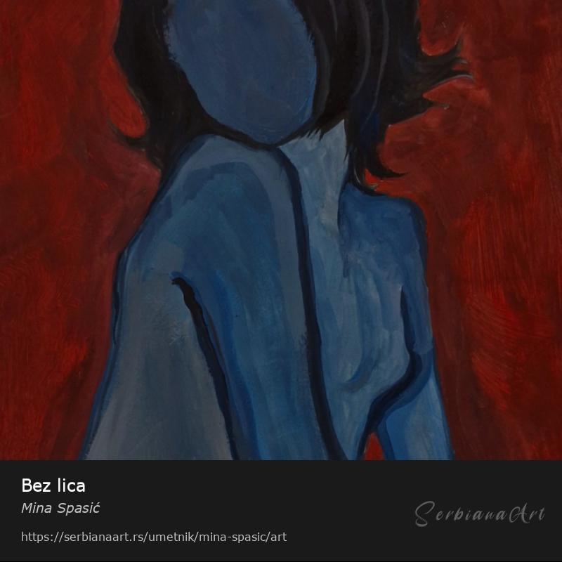 Bez lica, Tempera/Papir, Mina Spasić