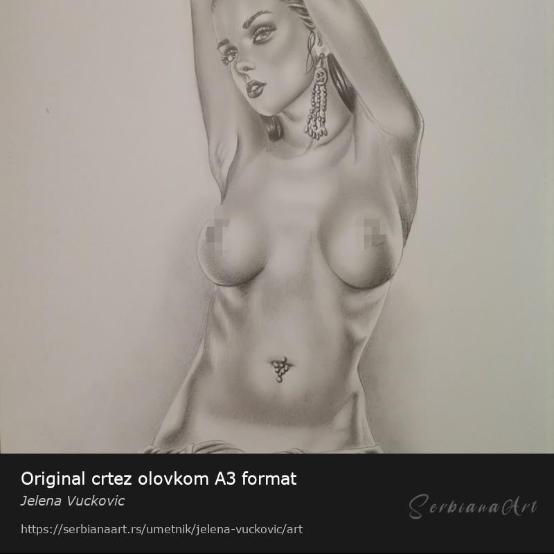 Original crtez olovkom A3 format, Olovka/Papir, Jelena Vuckovic