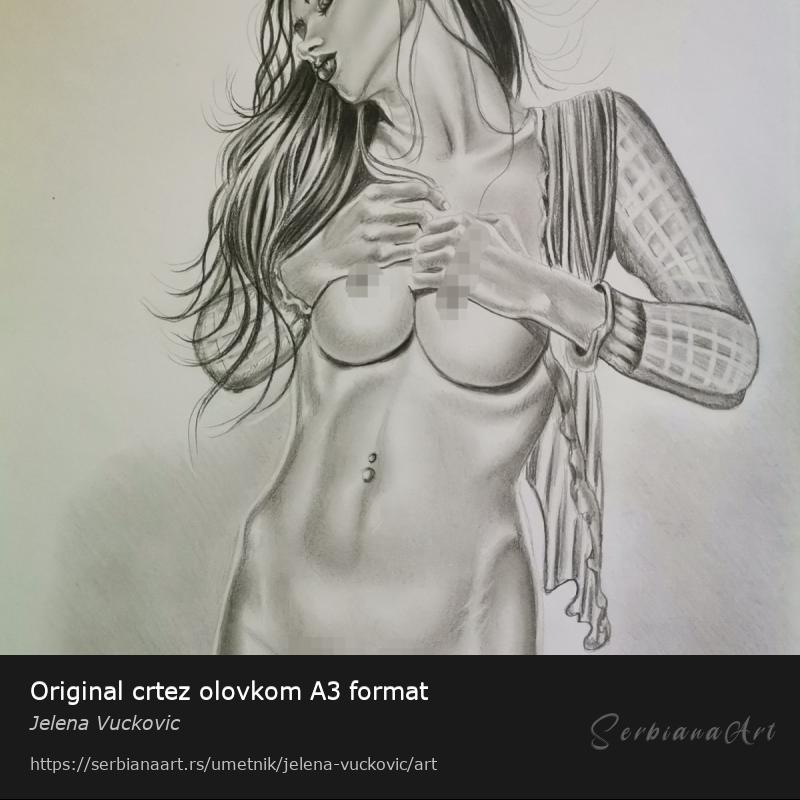 Original crtez olovkom A3 format, Olovka/Papir, Jelena Vuckovic