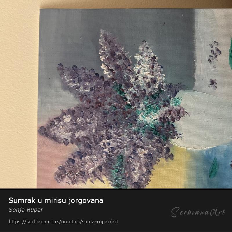 Sumrak u mirisu jorgovana, Ulje/Platno, Sonja Rupar
