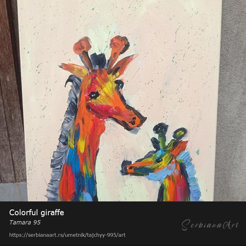 Colorful giraffe, Akrilik/Platno, Tamara 95
