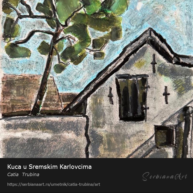 Kuca u Sremskim Karlovcima, Pastel/Papir, Catia  Trubina