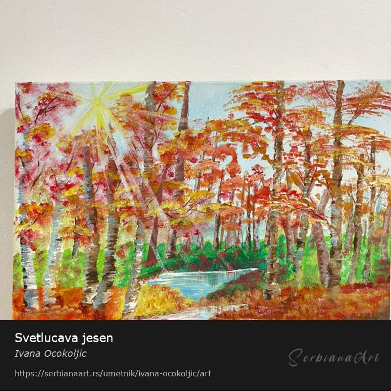 Svetlucava jesen, Tempera/Platno, Ivana Ocokoljic