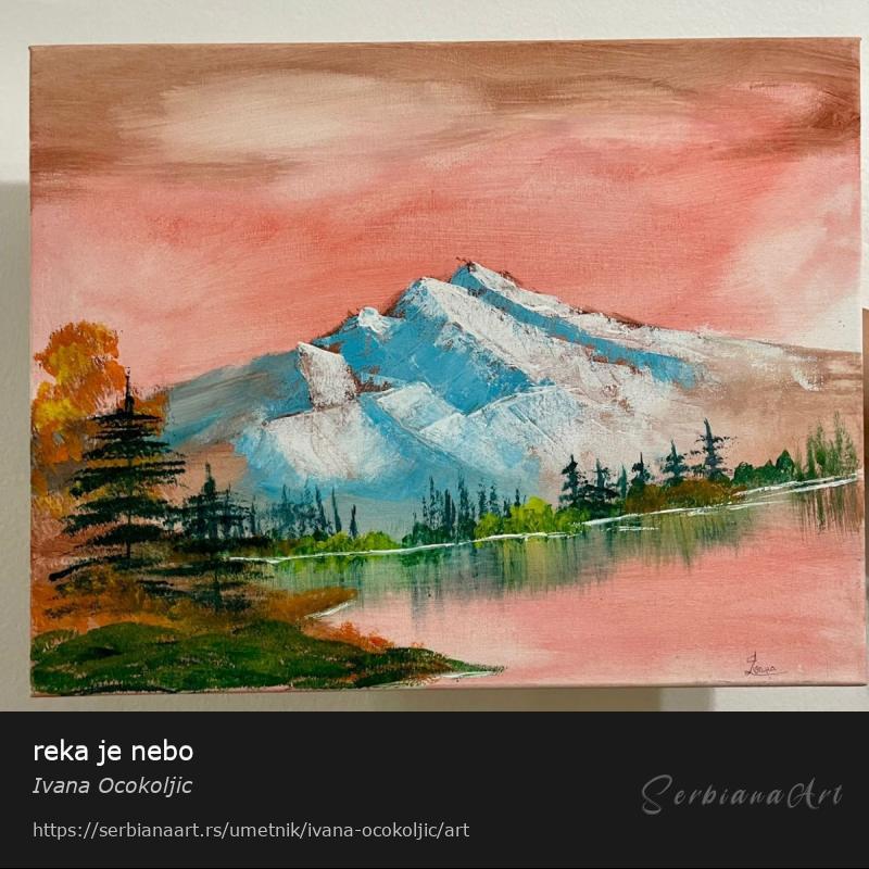 reka je nebo, Tempera/Platno, Ivana Ocokoljic