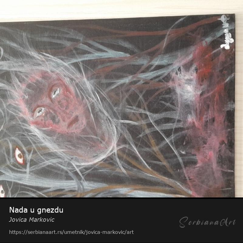 Nada u gnezdu, Akrilik/Šperploča, Jovica Markovic